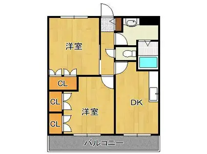 ルーラル ・イン(2DK/2階)の間取り写真