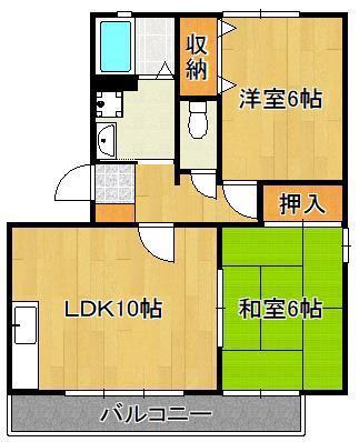 Mグリーンズ(2LDK/2階)の間取り写真