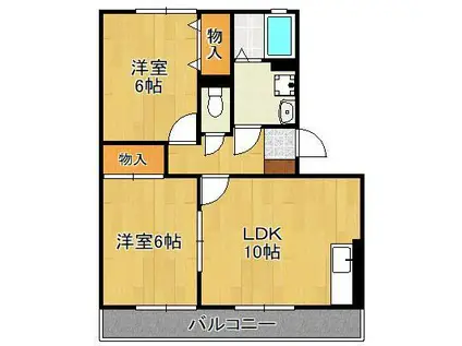 エトワール嵐山(2LDK/2階)の間取り写真