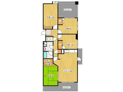 フリーリー守恒(4LDK/3階)の間取り写真