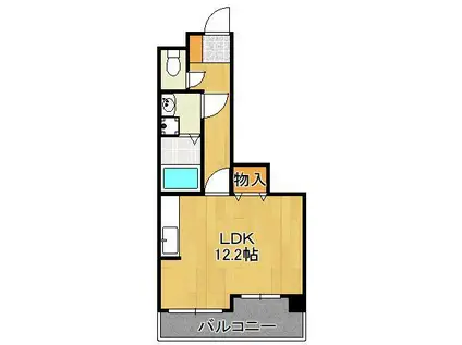 ジャミロ小倉(ワンルーム/12階)の間取り写真