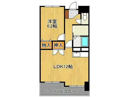 ジャミロ小倉(1LDK/8階)の間取り写真