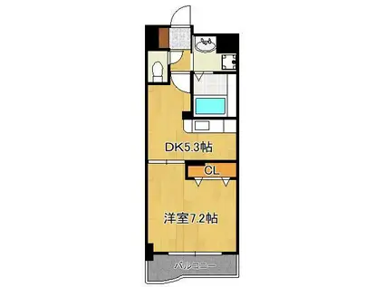 エス・テイト守恒(1DK/3階)の間取り写真