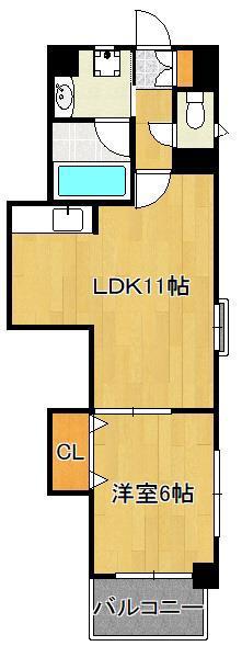 KSK嵐山コアビル(1LDK/6階)の間取り写真