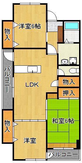レリディアンスビューマ(3LDK/7階)の間取り写真