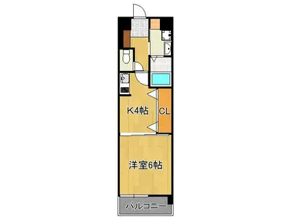 CROSS WAVE 嵐山(1K/1階)の間取り写真