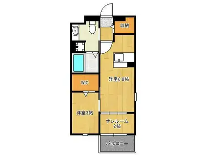 CLAIR N(1LDK/1階)の間取り写真