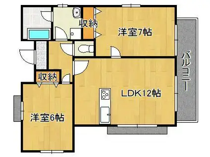 ドゥマリアージュ(2LDK/2階)の間取り写真