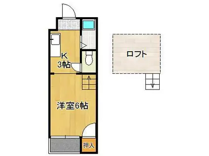 アップルハウス葉山(ワンルーム/2階)の間取り写真