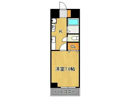 ジョイ北方(1K/3階)の間取り写真