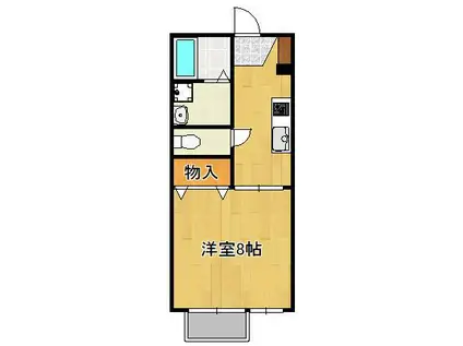 モナリエ横代(1K/1階)の間取り写真
