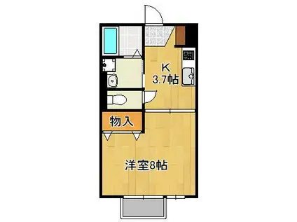 モナリエ横代(1K/2階)の間取り写真