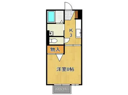 モナリエ横代(1K/2階)の間取り写真