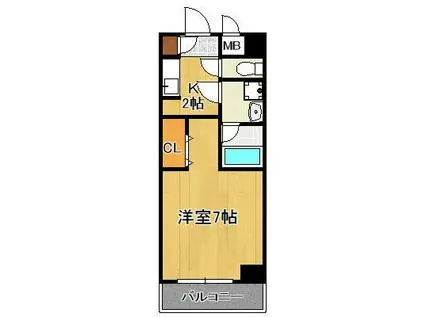 嵐山パレス(1K/1階)の間取り写真