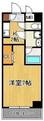 嵐山パレス(1K/1階)の間取り写真
