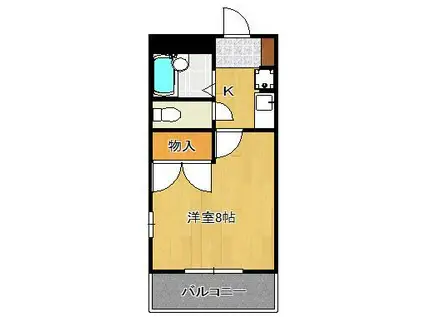 守恒ガーデンヒルズ(1K/1階)の間取り写真