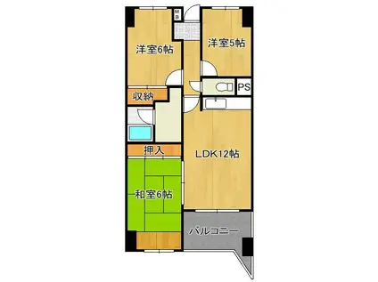 ベルデェ守恒(3LDK/2階)の間取り写真