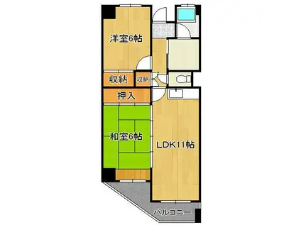 ベルデェ守恒(2LDK/4階)の間取り写真