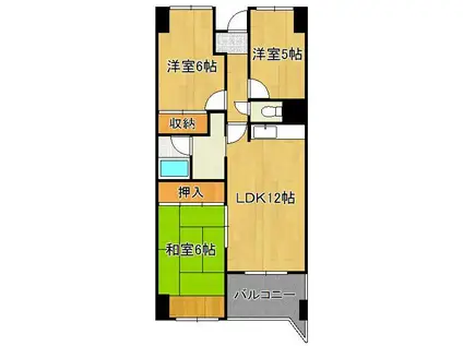 ベルデェ守恒(3LDK/4階)の間取り写真