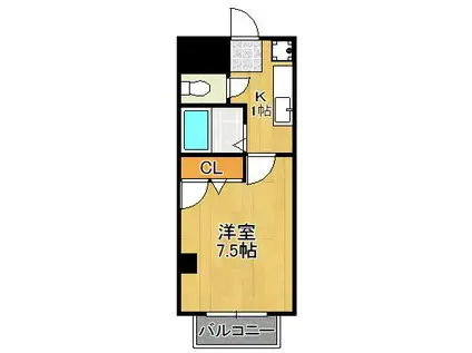 コーポ川口(1K/2階)の間取り写真