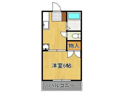 ロマネスクもりつね(1K/1階)の間取り写真