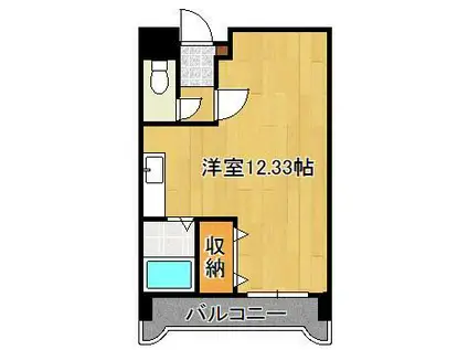 第Ⅲコーポあけみ(ワンルーム/4階)の間取り写真