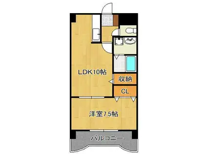 ハイツグラッツィア(1LDK/4階)の間取り写真