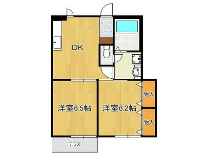 メゾン・ド・エスポワール(2DK/1階)の間取り写真