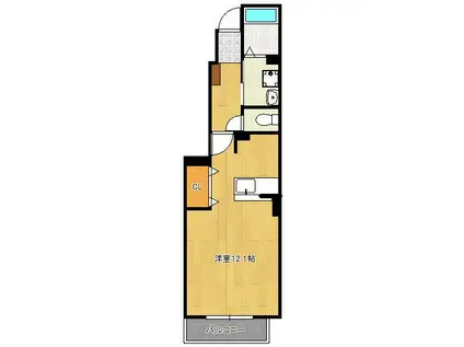 プラスパーⅡ(ワンルーム/1階)の間取り写真