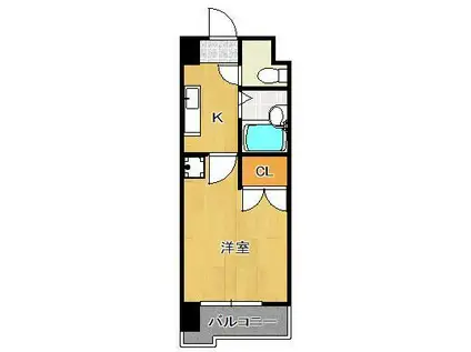 ニューサンリバー7番館(1K/10階)の間取り写真