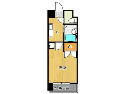 ニューサンリバー7番館(1K/10階)の間取り写真