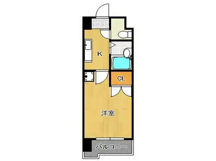 ニューサンリバー7番館(1K/5階)の間取り写真