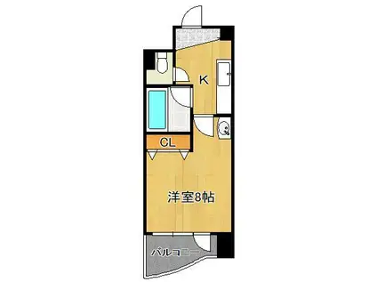 ニューサンリバー 6番館(1K/10階)の間取り写真