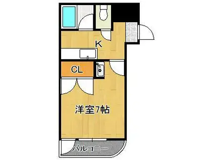 ニューサンリバー 6番館(1K/3階)の間取り写真