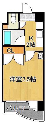 ニューサンリバー 6番館(1K/4階)の間取り写真