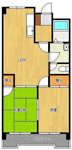 IWKビル(2LDK/4階)の間取り写真