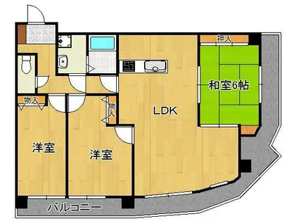 ベルカーサ守恒(3LDK/3階)の間取り写真