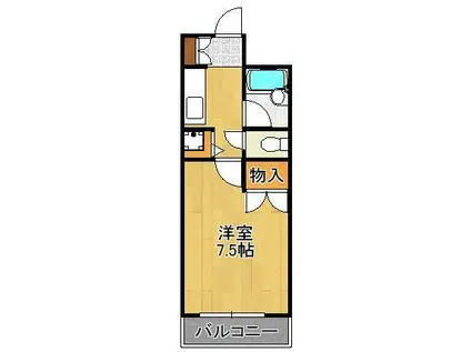 協和リバーサイド(1K/4階)の間取り写真