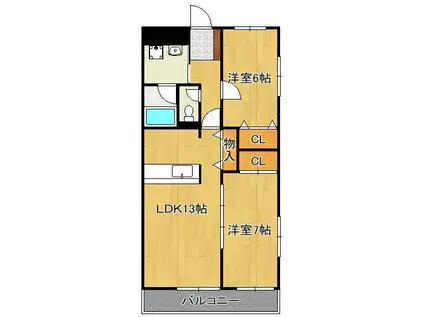 アーベント・スクエア(2LDK/3階)の間取り写真