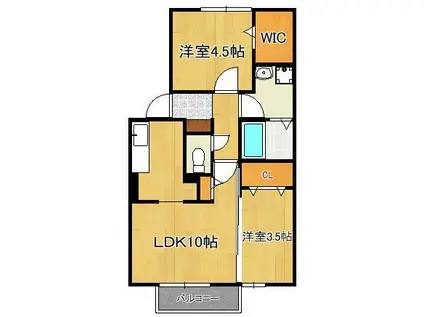 メゾングランモア(2LDK/2階)の間取り写真