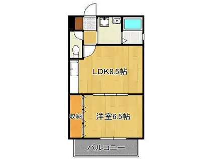 トレゾア湯川新町 A棟(1LDK/2階)の間取り写真