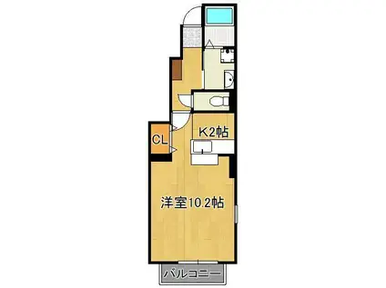 グランディールⅠ番館(1K/1階)の間取り写真