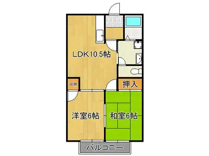 ビュー嵐山(2LDK/1階)の間取り写真