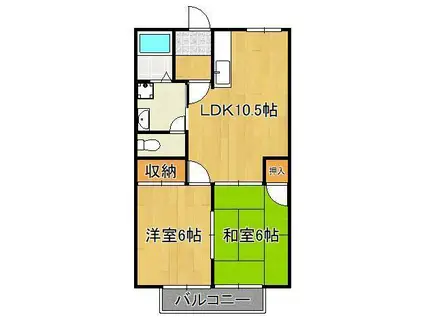 ビュー嵐山(2LDK/2階)の間取り写真