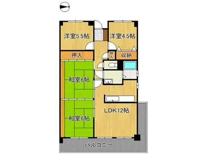 クラブハウス企救丘(4LDK/6階)の間取り写真