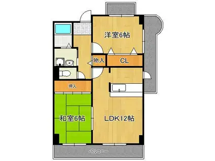 メゾンドプラム嵐山(2LDK/4階)の間取り写真