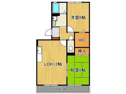 リバーフィールドⅡ(2LDK/3階)の間取り写真