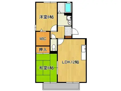 リバーフィールドⅡ(2LDK/1階)の間取り写真