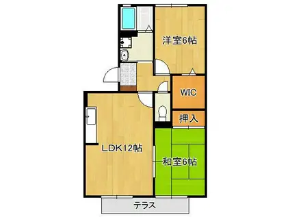 リバーフィールドⅡ(2LDK/2階)の間取り写真