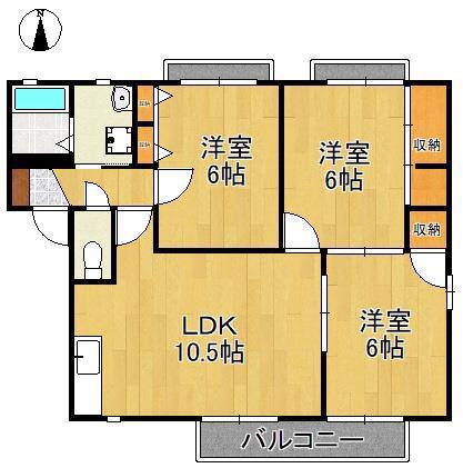 プレンティ嵐山A棟(3LDK/1階)の間取り写真